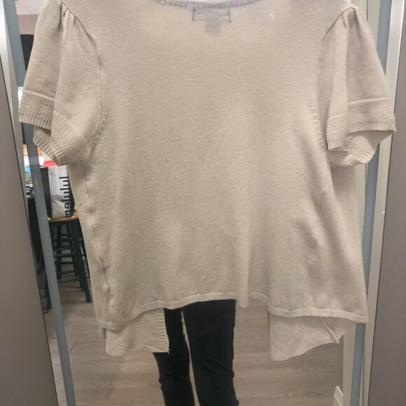 Short-Sleeve Cream Knit Open Cardigan – Impress - Medium - Picture 2 of 2